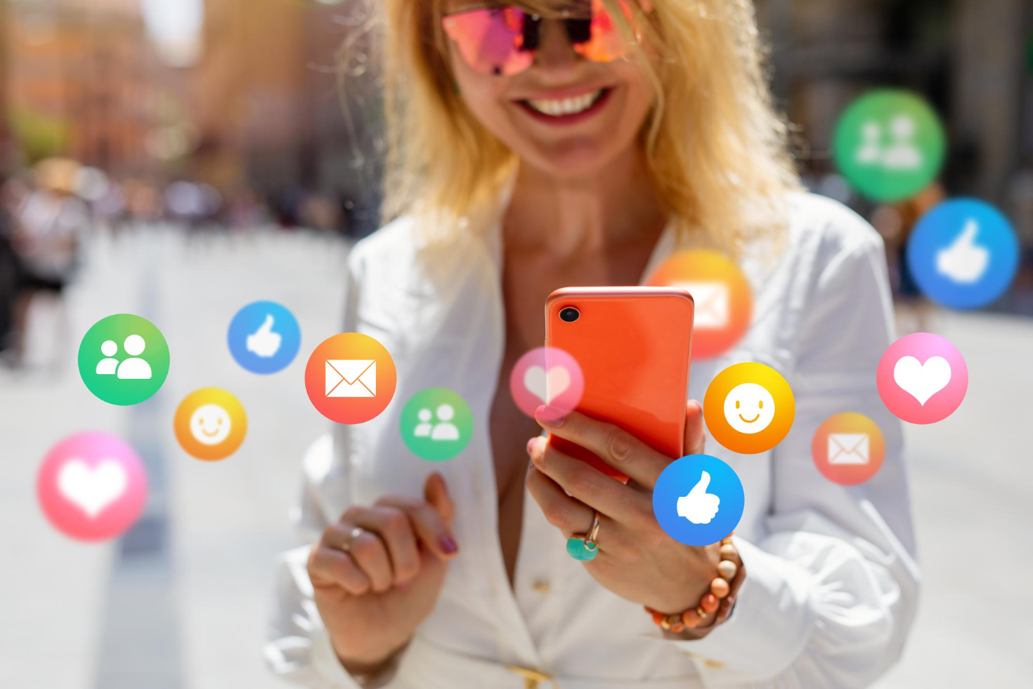 Checking Instagram monetization eligibility in the Instagram app on smartphone with social media icons